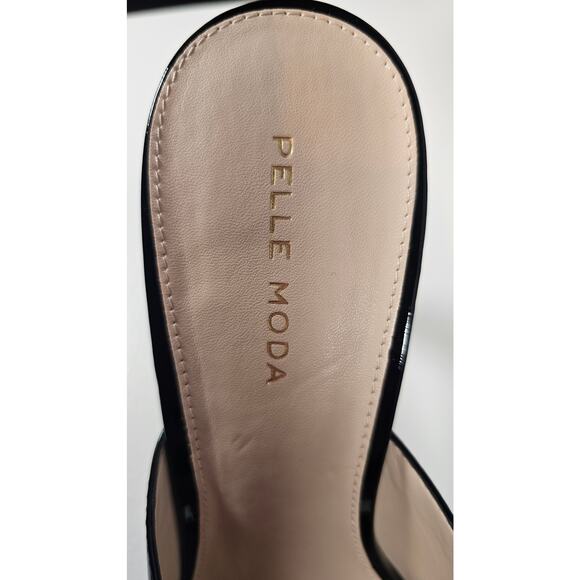 Pella Moda Patent Black Leather Slide 4 inch Heels, Sz 10M, New - Picture 4 of 10